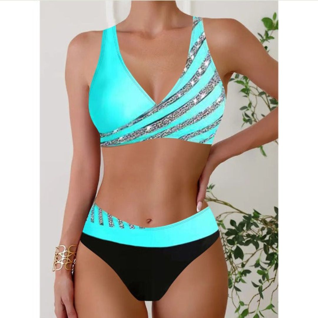 Zoë - Painetulle haltertop-mekko ranta-asuun