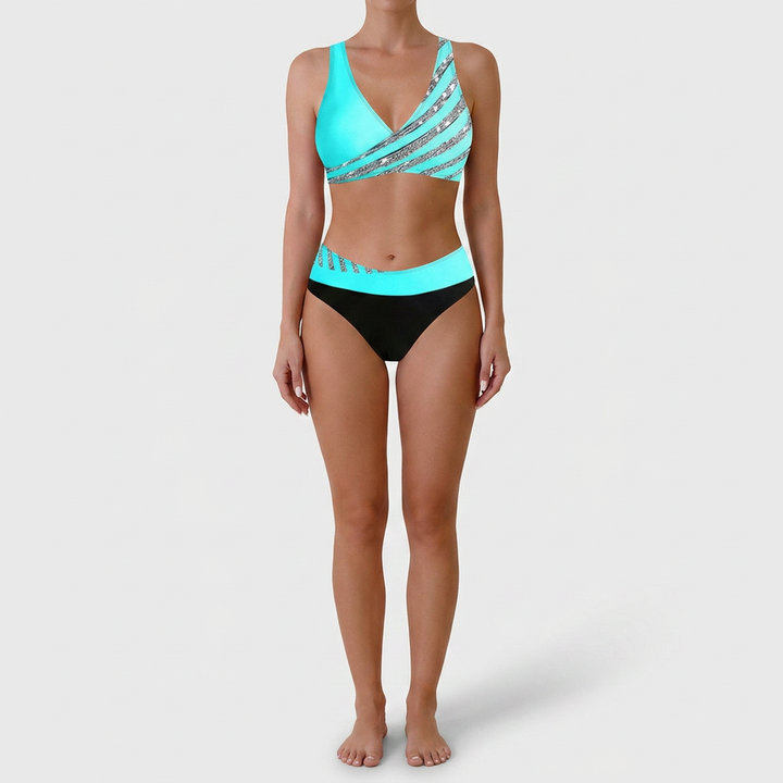 Zoë - Painetulle haltertop-mekko ranta-asuun