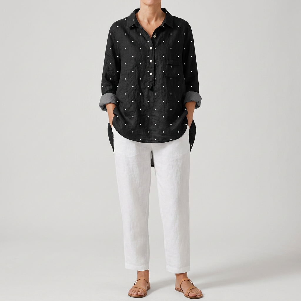 Sonja - Tyylikäs bluusi mustalla eleganssilla