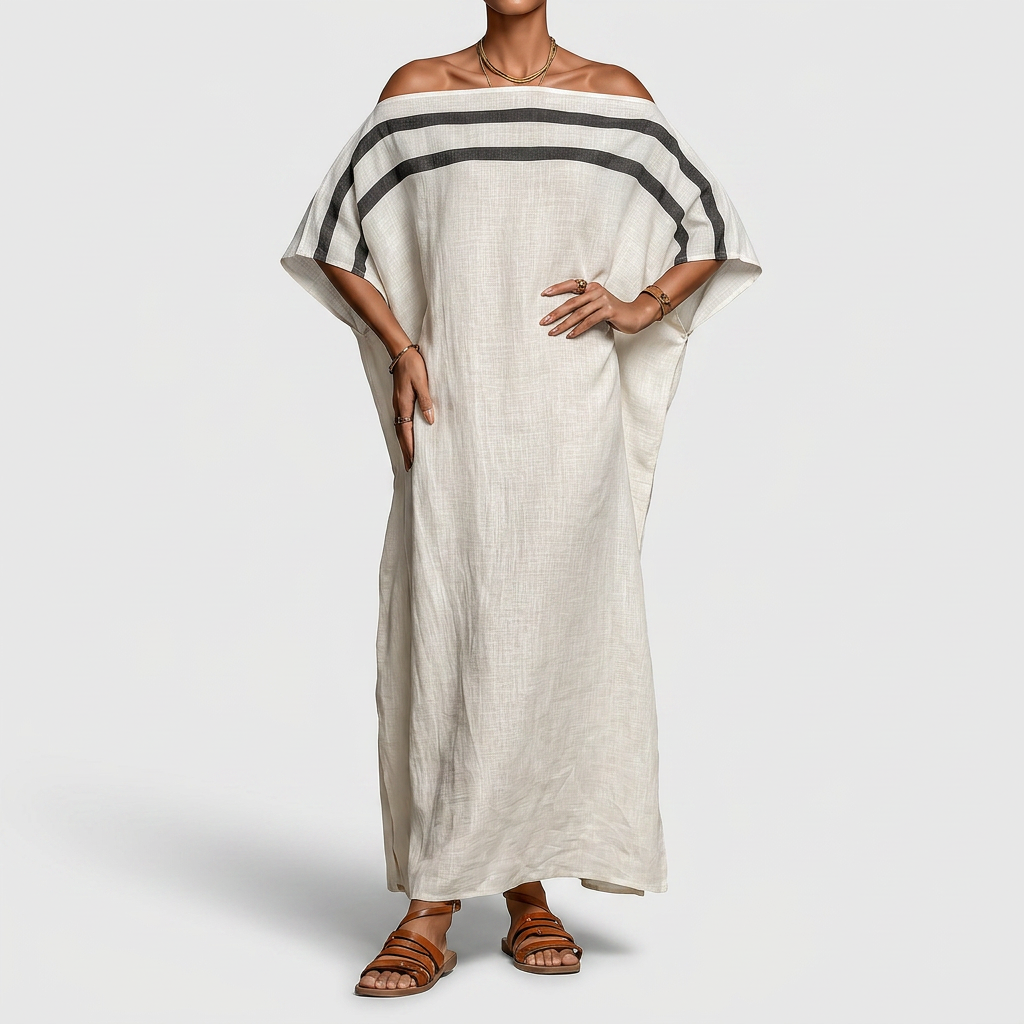 Anneli - Minimalistinen pellavamaxi-mekko puhtaalla ilmeellä